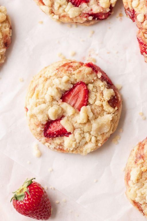 Strawberry Shortcake Breakfast Cookies
