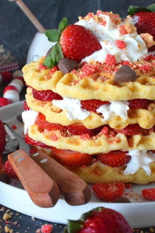 Strawberry Shortcake Waffles