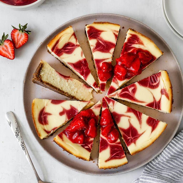 Strawberry Swirl Cheesecake