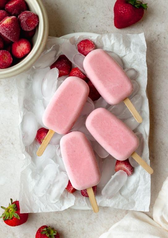 Strawberry Yogurt Popsicles