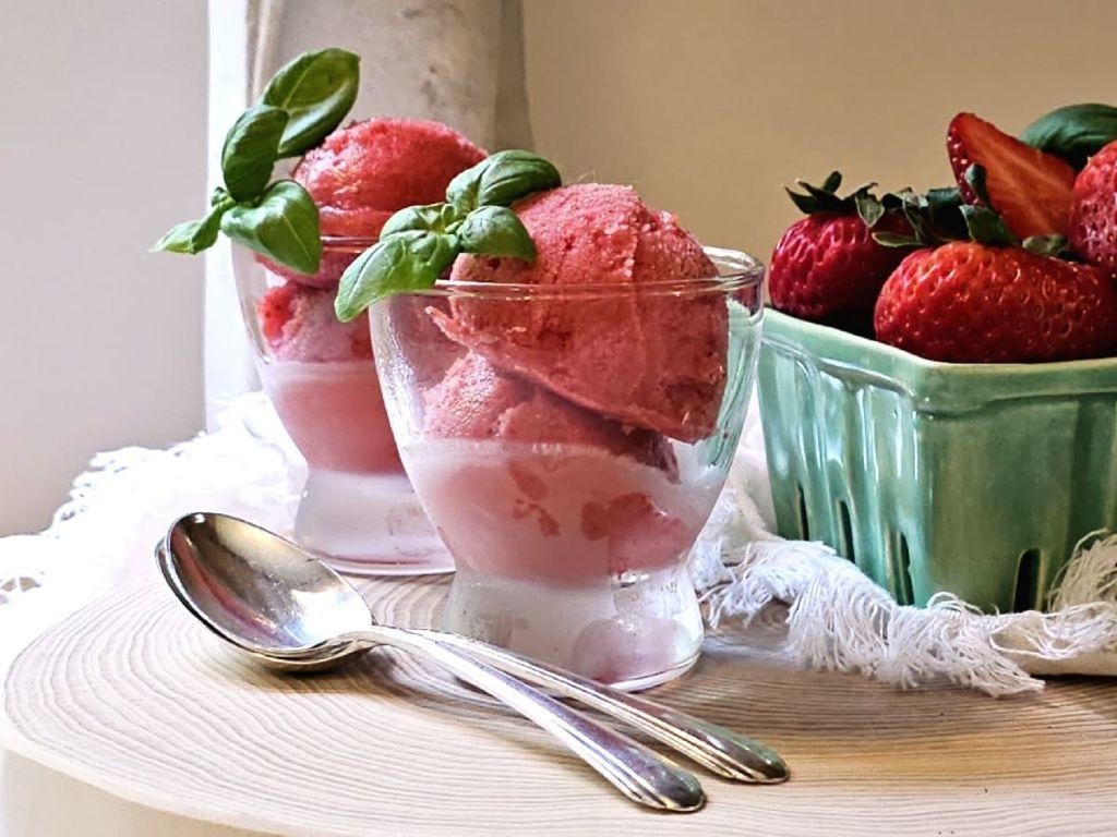 Strawberry and Basil Goop Sorbet