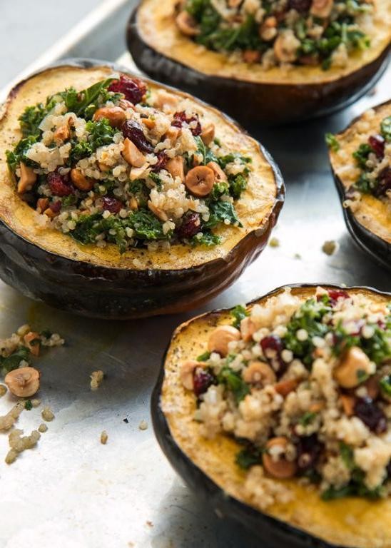 Stuffed Acorn Squash with Quinoa and Kale