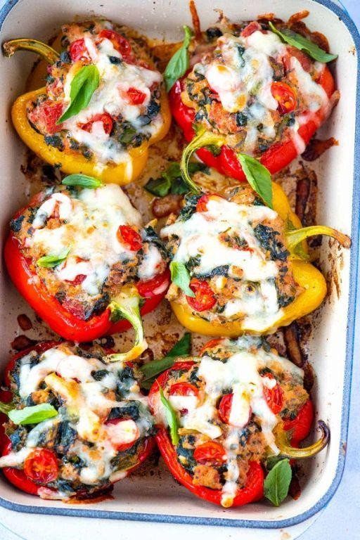 Stuffed Bell Peppers with Italian Sausage and Cheese