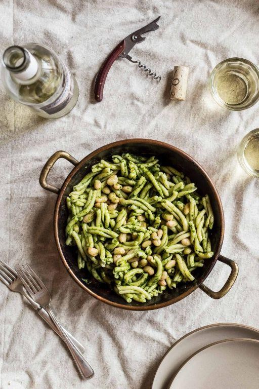 Swiss Chard and Almond Pesto Pasta