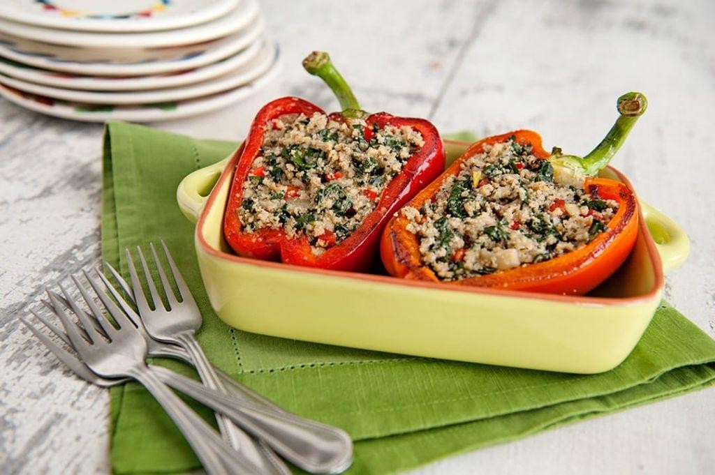 Teff and Kale Stuffed Peppers