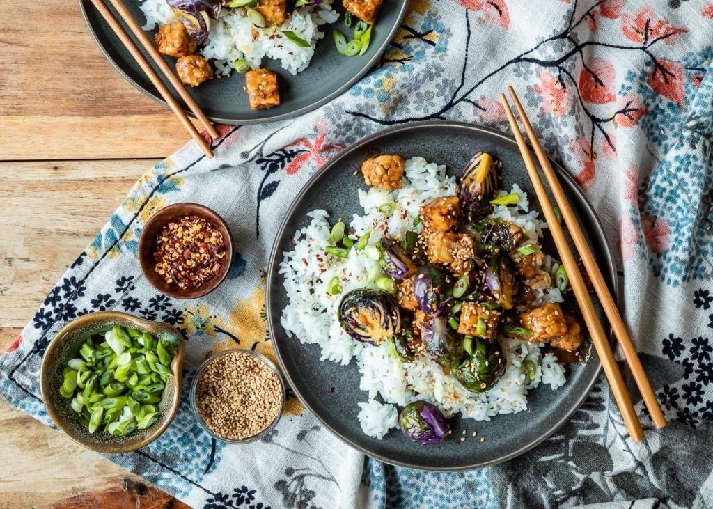 Tempeh and Brussels Sprouts Protein Bowl
