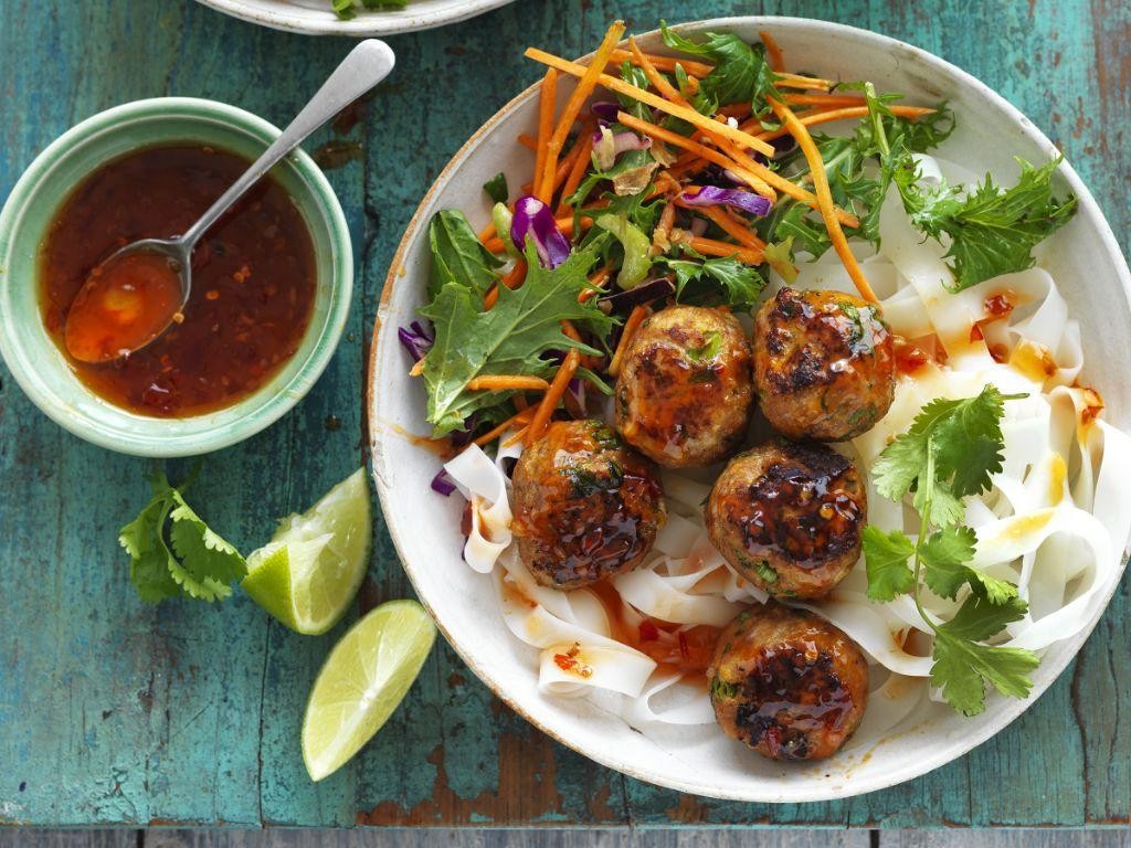 Thai Pork Meatballs in Red Curry Sauce