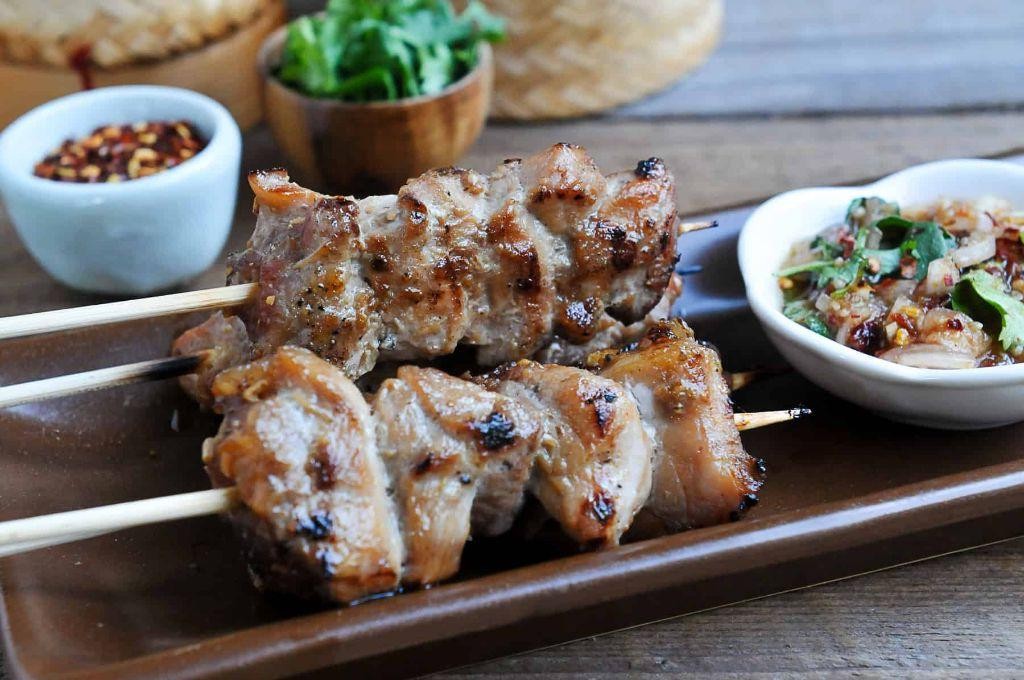 Thai Pork Skewers with Mango Salsa