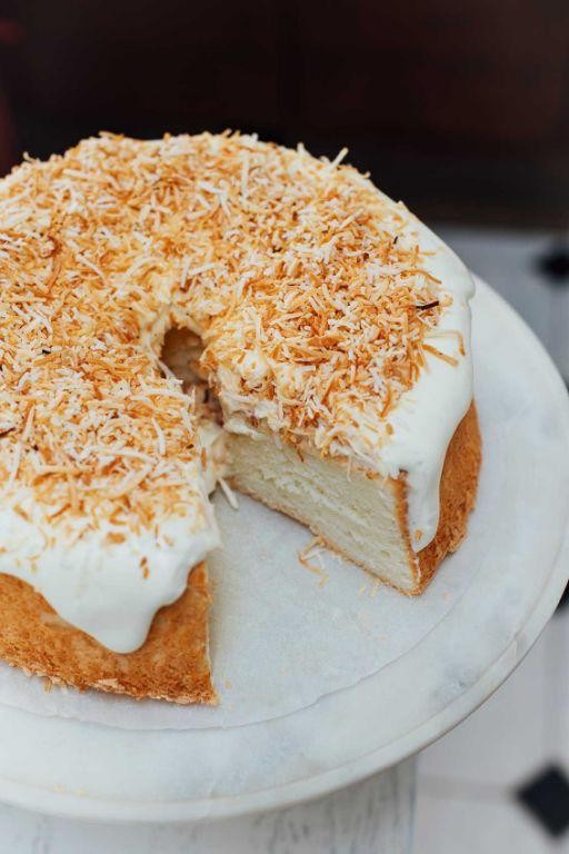 Toasted Coconut Angel Food Cake