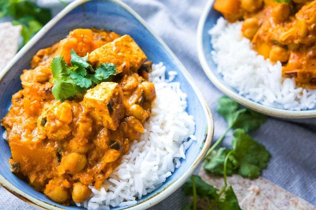 Tofu and Chickpea Coconut Curry