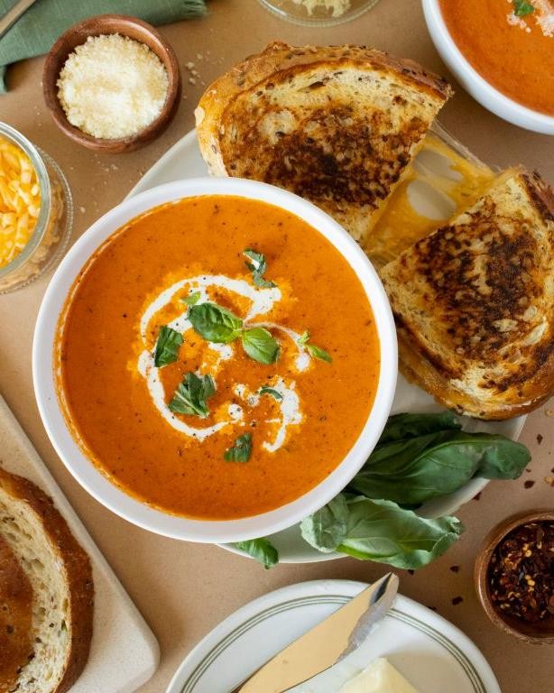 Tomato Soup with Grilled Cheese