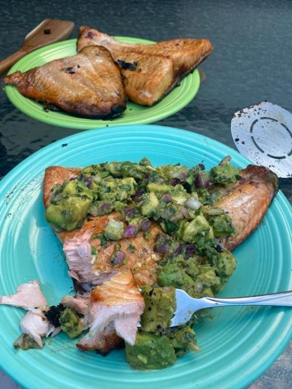 Traeger Smoked Salmon with Avocado Salsa