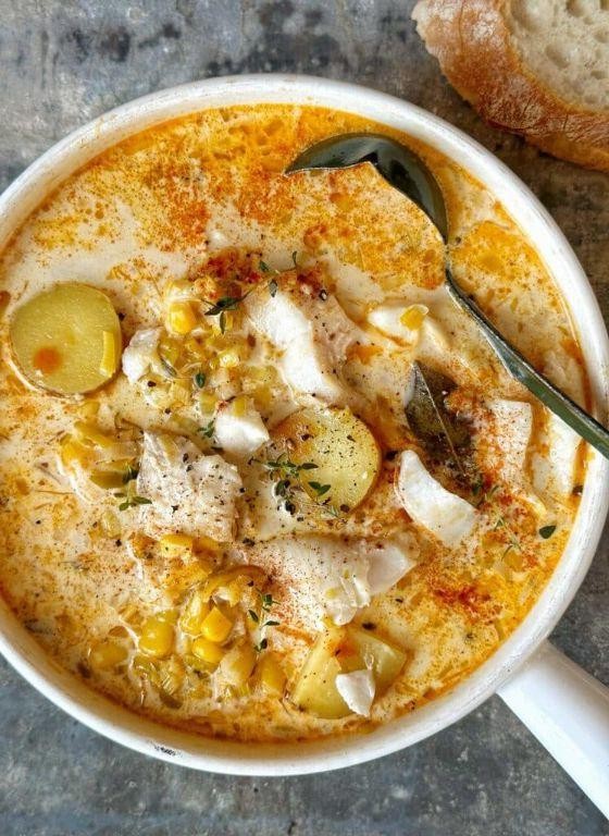 Turbot Soup with Leeks and Cream