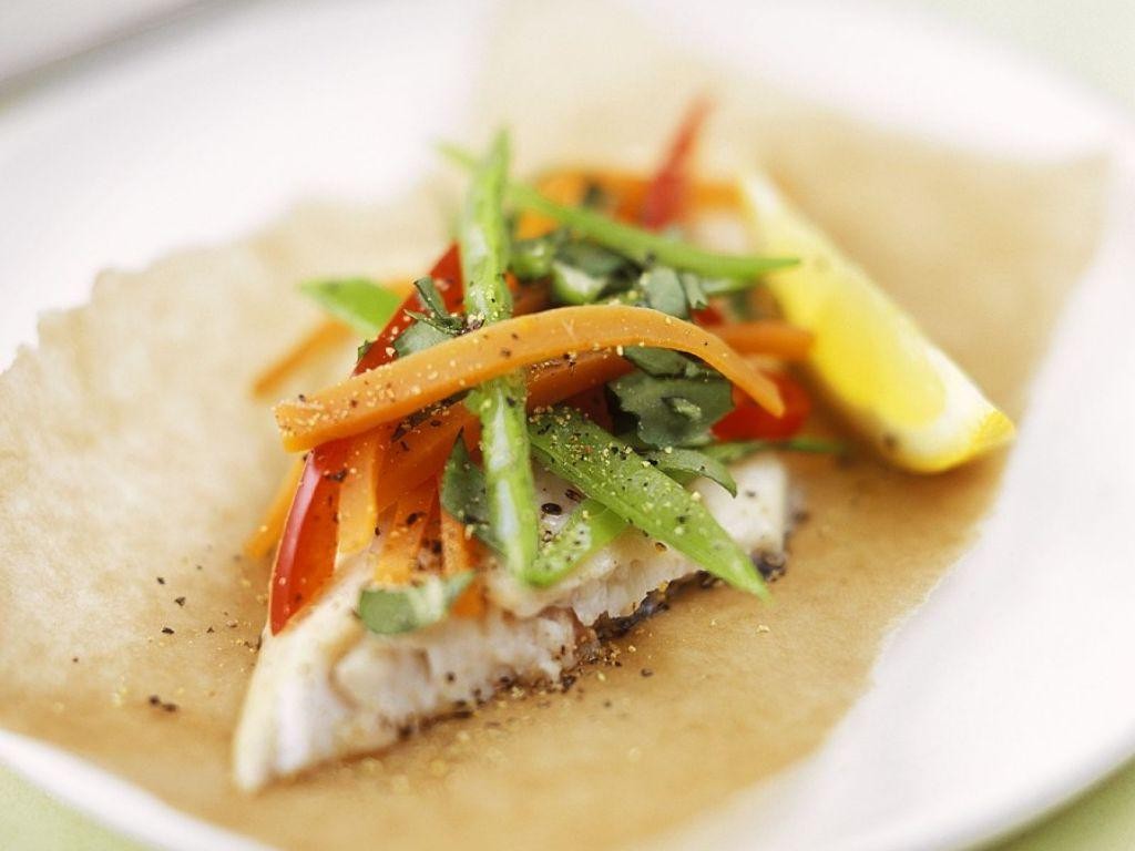 Turbot en Papillote with Vegetables