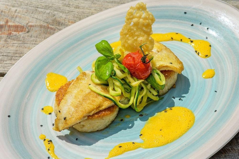Turbot with Saffron Cream Sauce