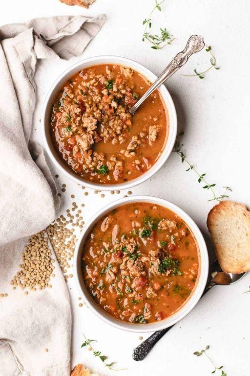 Turkey Bacon and Lentil Soup