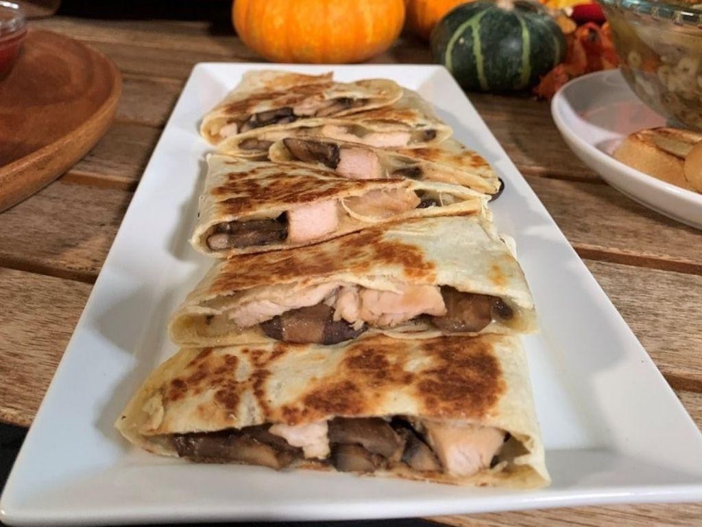 Turkey and Mushroom Breakfast Quesadilla