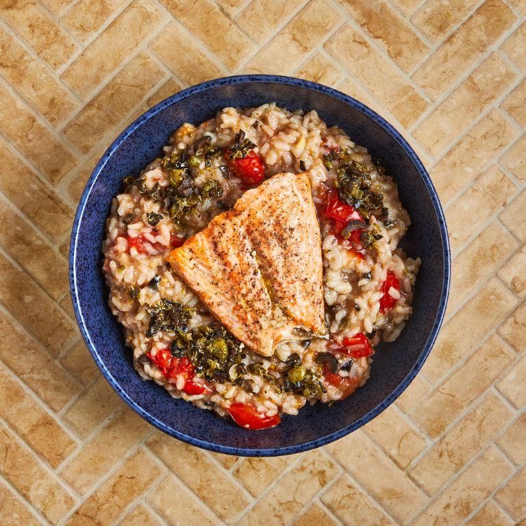 Tuscan Salmon Risotto with Fresh Herbs