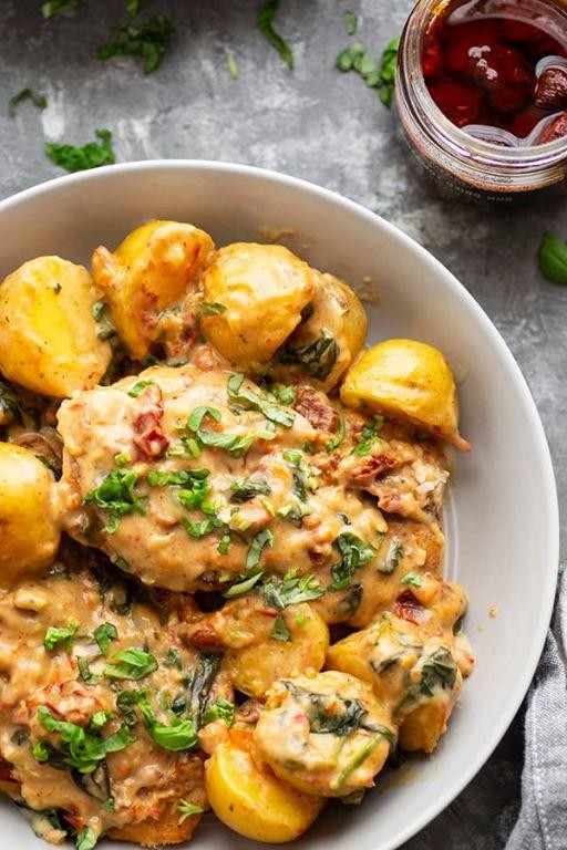 Tuscan Salmon and Potato Bake