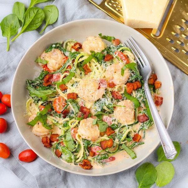 Tuscan Shrimp and Zucchini Noodles