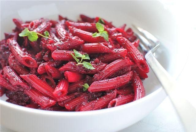 Vampire Blood Pasta with Beet Sauce