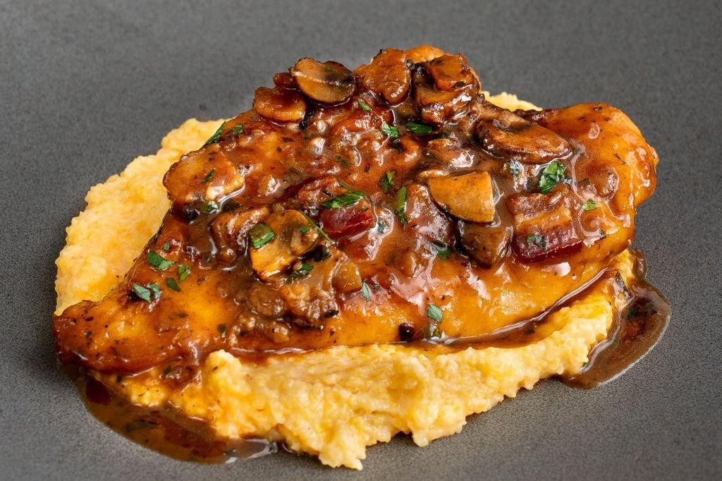 Veal Marsala with Creamy Polenta