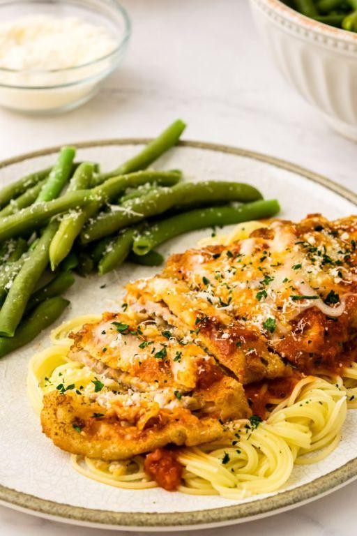 Veal Parmesan with Garlic Butter Sauce