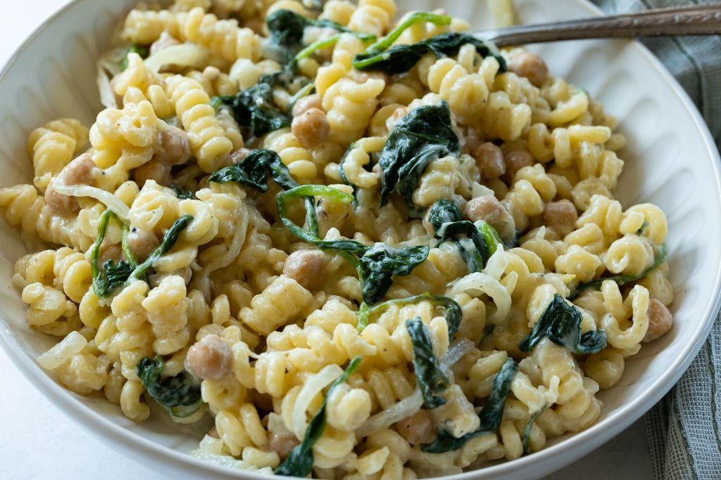 Vegan Chickpea Parmesan Pasta