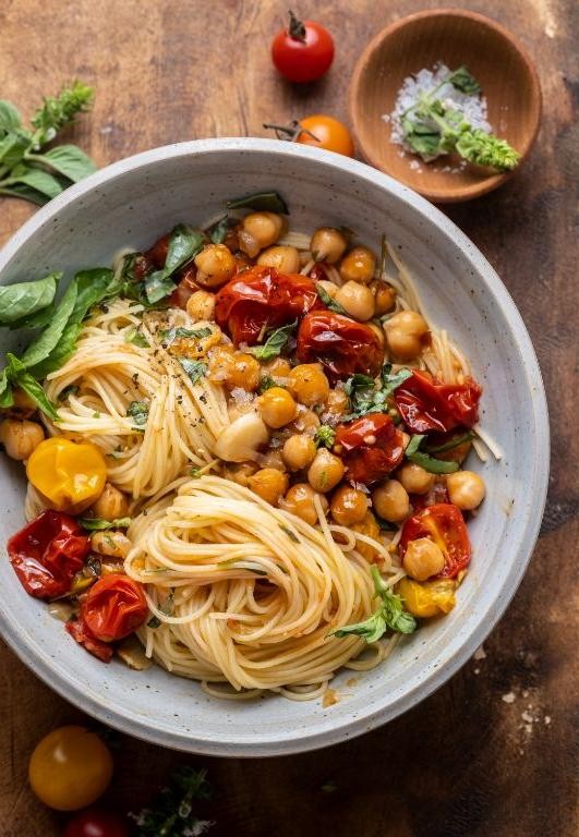Vegan Chickpea and Tomato Pasta