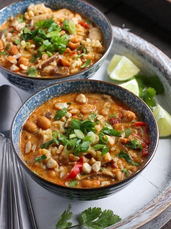 Vegan Slow Cooker Thai Peanut Soup