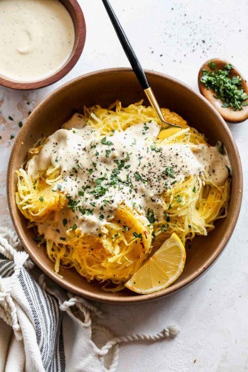 Vegan Spaghetti Squash Alfredo