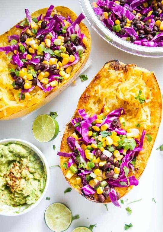 Vegan Spaghetti Squash with Black Bean Sauce