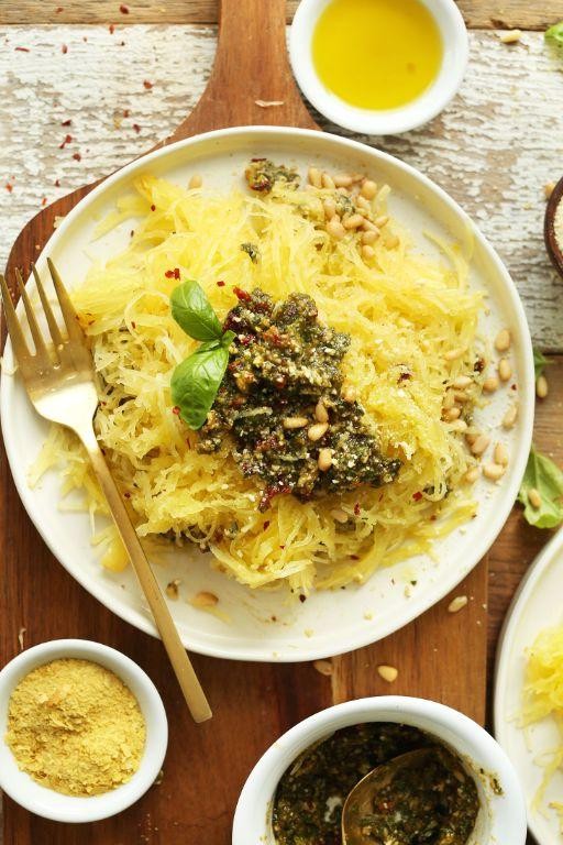 Vegan Spaghetti Squash with Pesto