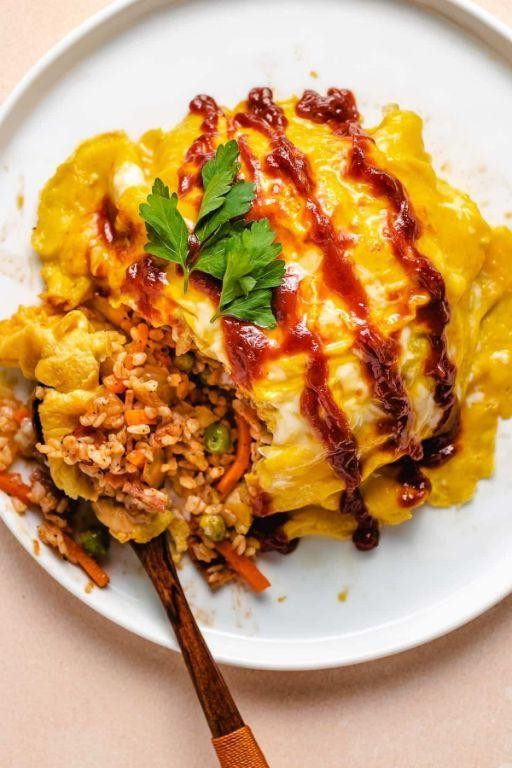 Vegetable Loaded Omurice