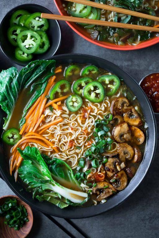 Vegetarian Ramen with Mushroom Broth
