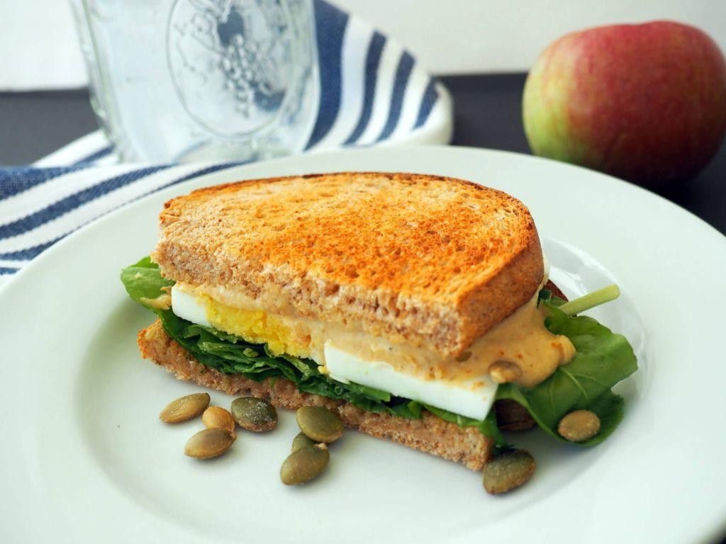 Veggie Breakfast Sandwich with Hummus