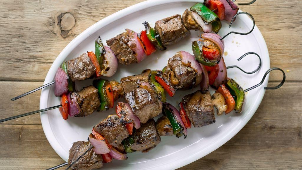 Venison Backstrap Kebabs with Peppers and Onions