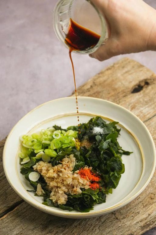 Wakame Seaweed Salad with Ginger and Soy Sauce Dressing