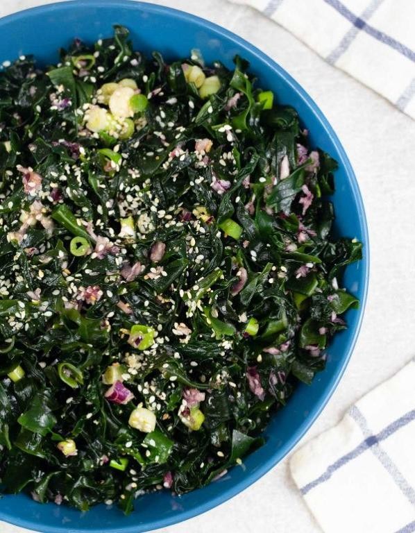 Wakame Seaweed Salad with Sweet Corn and Basil