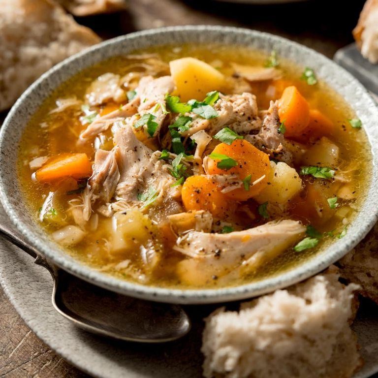 Warm Crockpot Chicken and Vegetable Soup