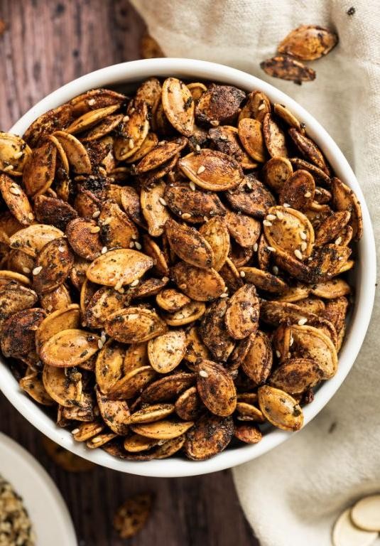 Wasabi and Soy Sauce Roasted Pumpkin Seeds