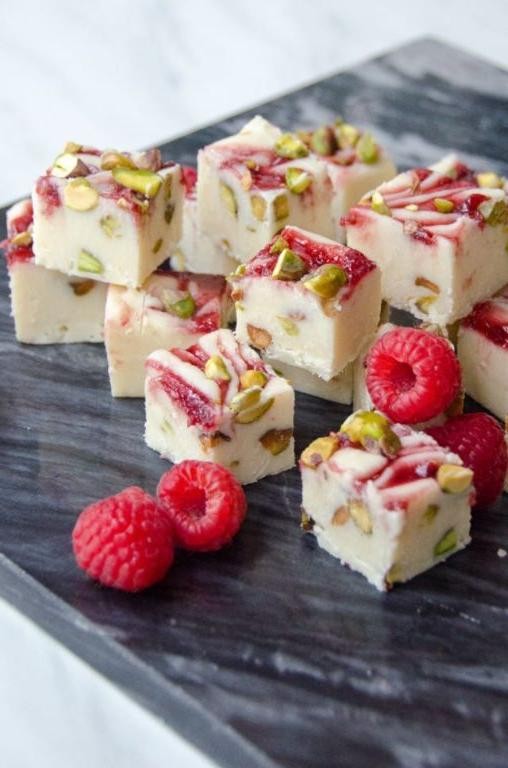 White Chocolate Raspberry Fudge