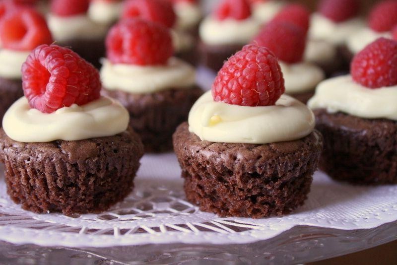 White Chocolate Raspberry Mini Brownie Bites