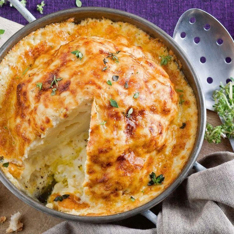 Whole Cauliflower Gratin