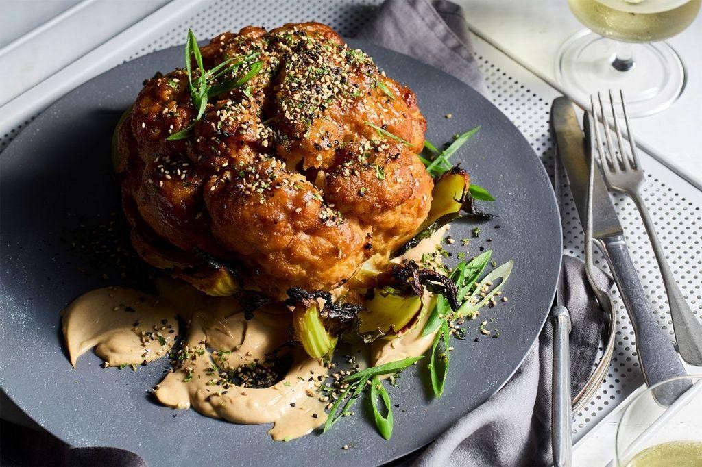 Whole Cauliflower with Miso Glaze