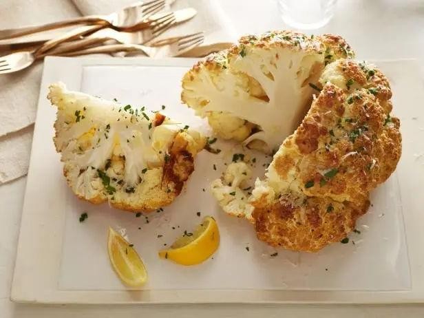 Whole Roasted Cauliflower with Parmesan