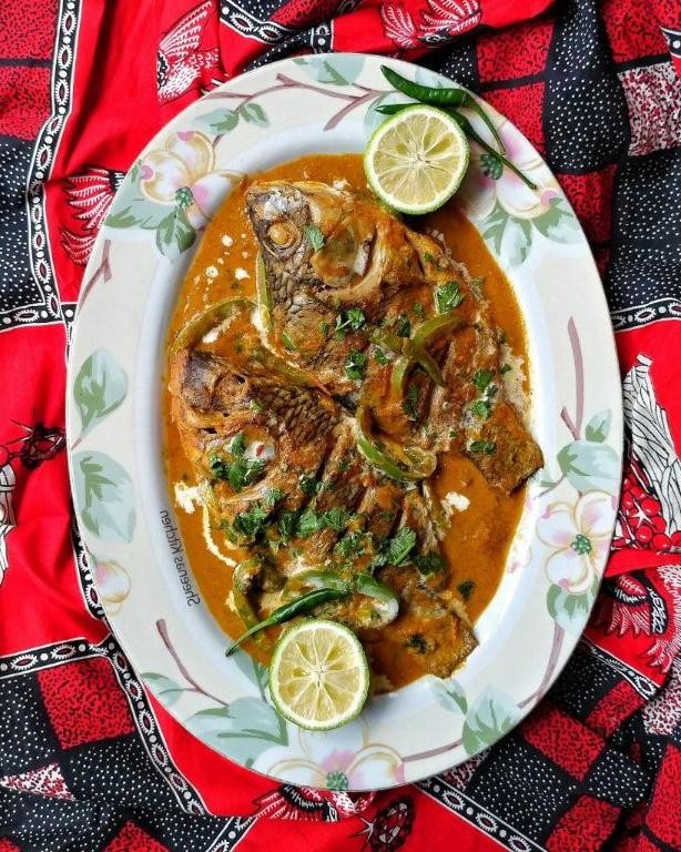 Whole Tilapia with Coconut Milk and Curry Leaves