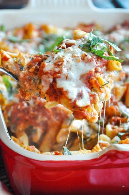 Whole Wheat Spinach and Ricotta Baked Ziti