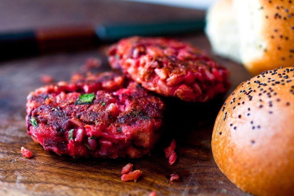 Wild Rice and Beet Burgers with Goat Cheese