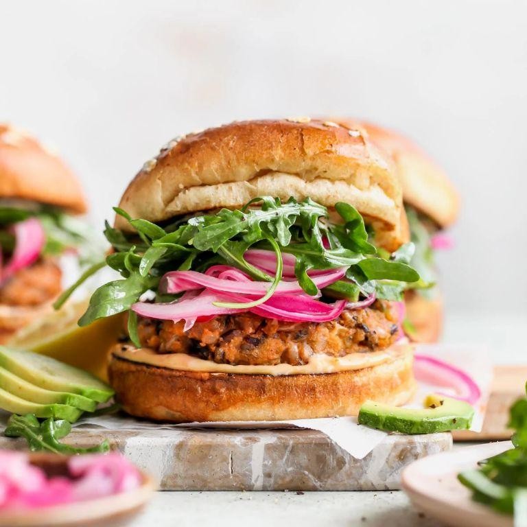 Wild Rice and Chickpea Burgers with Tahini